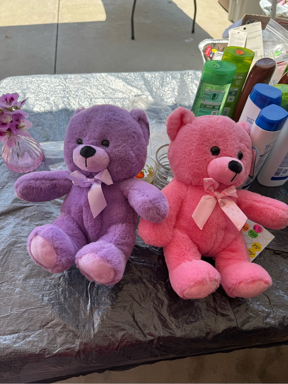 Plush Teddy Bear Stuffed Toy - Pink and Purple - Soft Kids Toy